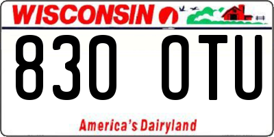 WI license plate 830OTU
