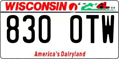WI license plate 830OTW