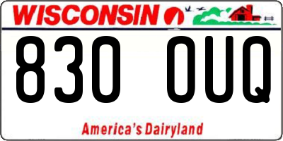 WI license plate 830OUQ