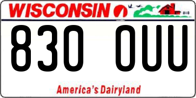 WI license plate 830OUU