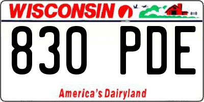 WI license plate 830PDE