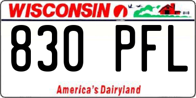 WI license plate 830PFL
