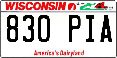 WI license plate 830PIA