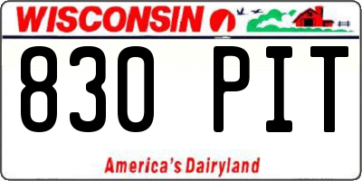 WI license plate 830PIT