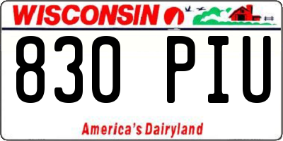 WI license plate 830PIU