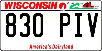 WI license plate 830PIV