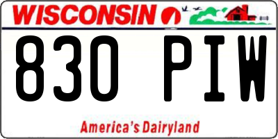 WI license plate 830PIW