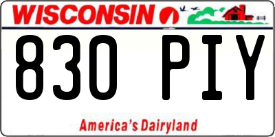 WI license plate 830PIY