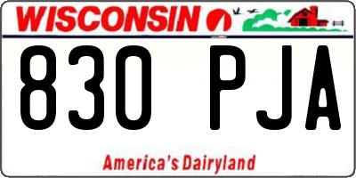 WI license plate 830PJA