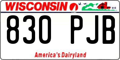 WI license plate 830PJB