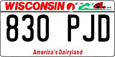 WI license plate 830PJD