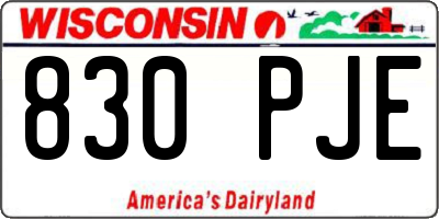 WI license plate 830PJE