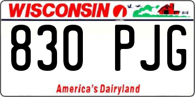 WI license plate 830PJG