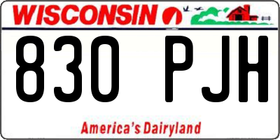 WI license plate 830PJH
