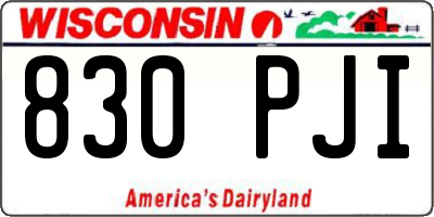 WI license plate 830PJI
