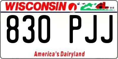 WI license plate 830PJJ