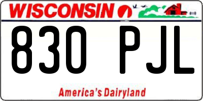 WI license plate 830PJL