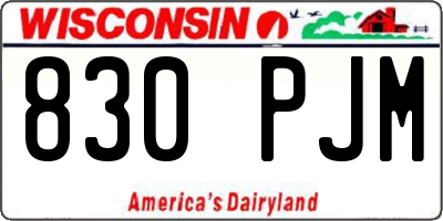WI license plate 830PJM