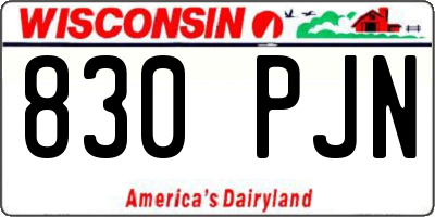 WI license plate 830PJN