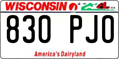 WI license plate 830PJO