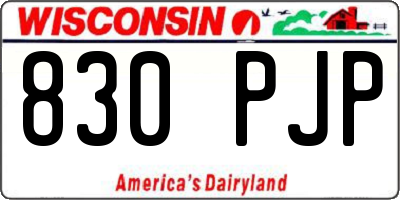 WI license plate 830PJP