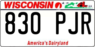 WI license plate 830PJR
