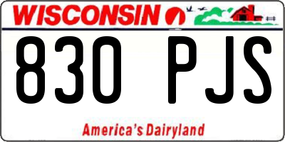 WI license plate 830PJS