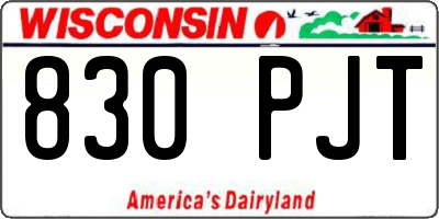 WI license plate 830PJT