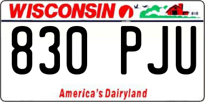 WI license plate 830PJU