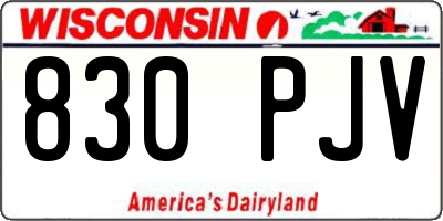WI license plate 830PJV