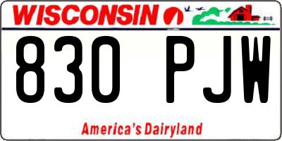 WI license plate 830PJW