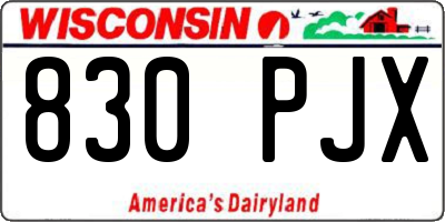 WI license plate 830PJX