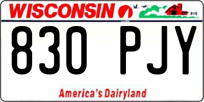 WI license plate 830PJY