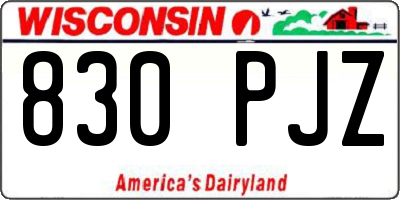 WI license plate 830PJZ