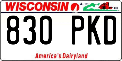 WI license plate 830PKD
