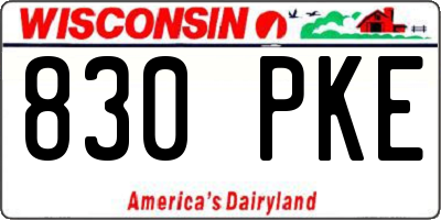 WI license plate 830PKE