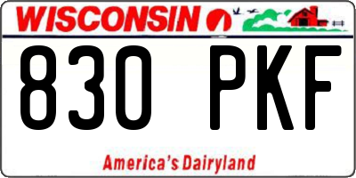 WI license plate 830PKF