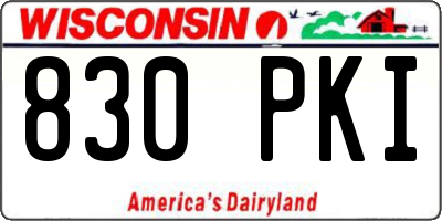 WI license plate 830PKI