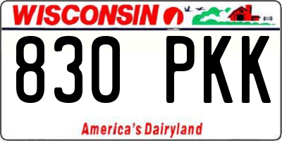 WI license plate 830PKK