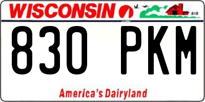 WI license plate 830PKM