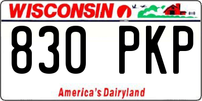 WI license plate 830PKP