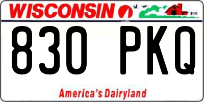 WI license plate 830PKQ