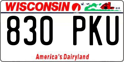 WI license plate 830PKU