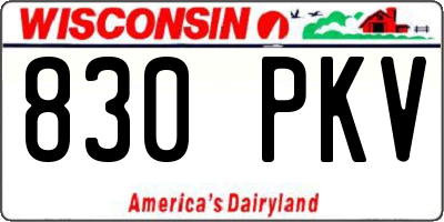 WI license plate 830PKV