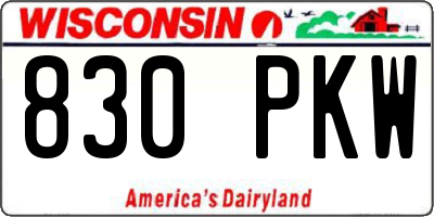 WI license plate 830PKW