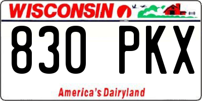 WI license plate 830PKX