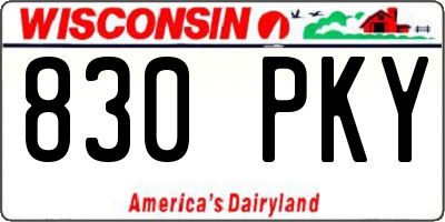 WI license plate 830PKY