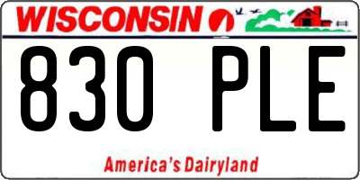WI license plate 830PLE