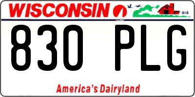 WI license plate 830PLG