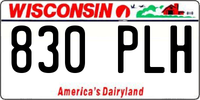 WI license plate 830PLH